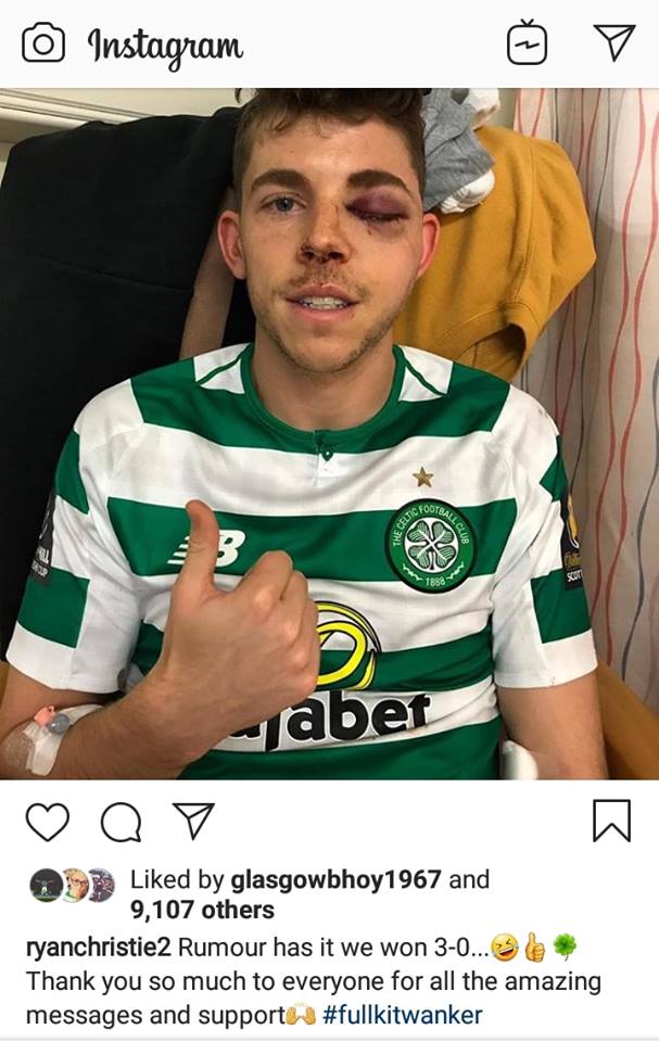 Ryan Christie's instagram after Aberdeen game